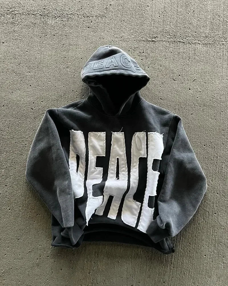 Peace Hoodie – Black Hoodies & Sweatshirts - Image 2
