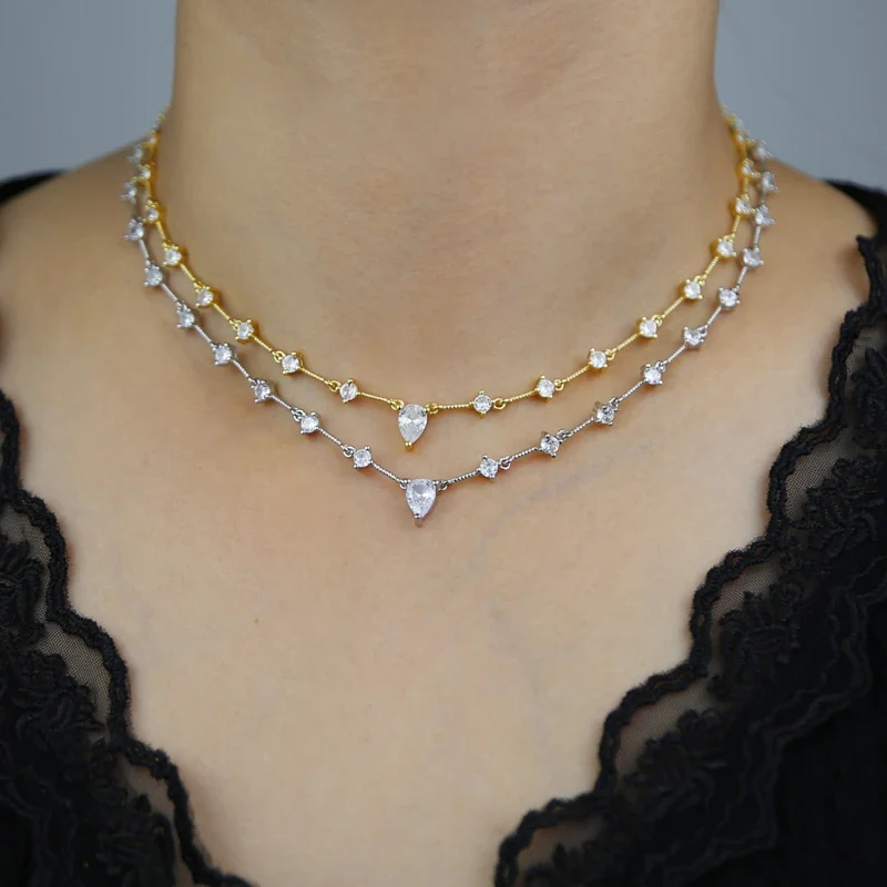 Water Drop Necklace – Gold - Image 2