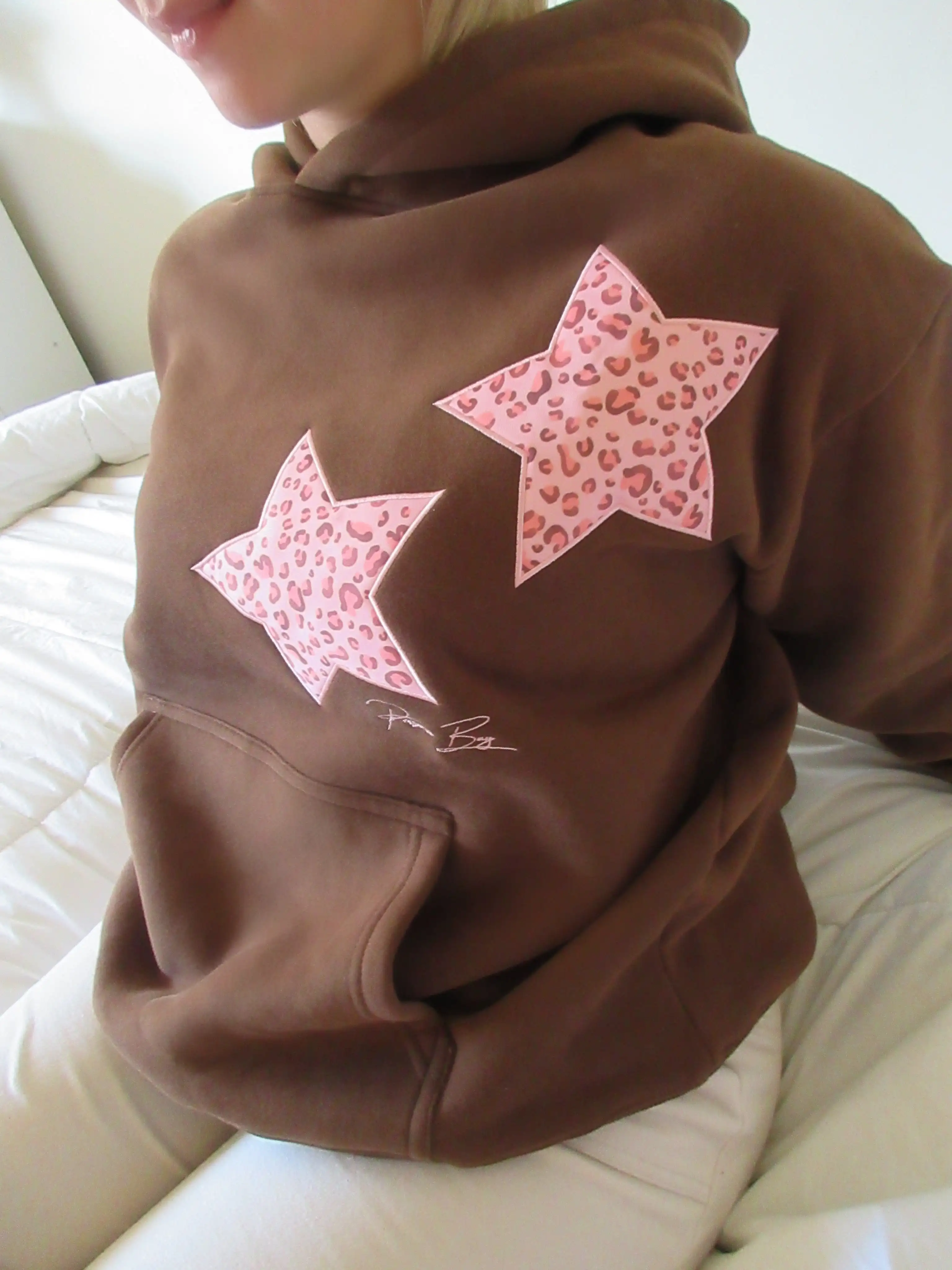 Leopard Star Girl Hoodie – Gray Hoodies & Sweatshirts - Image 5