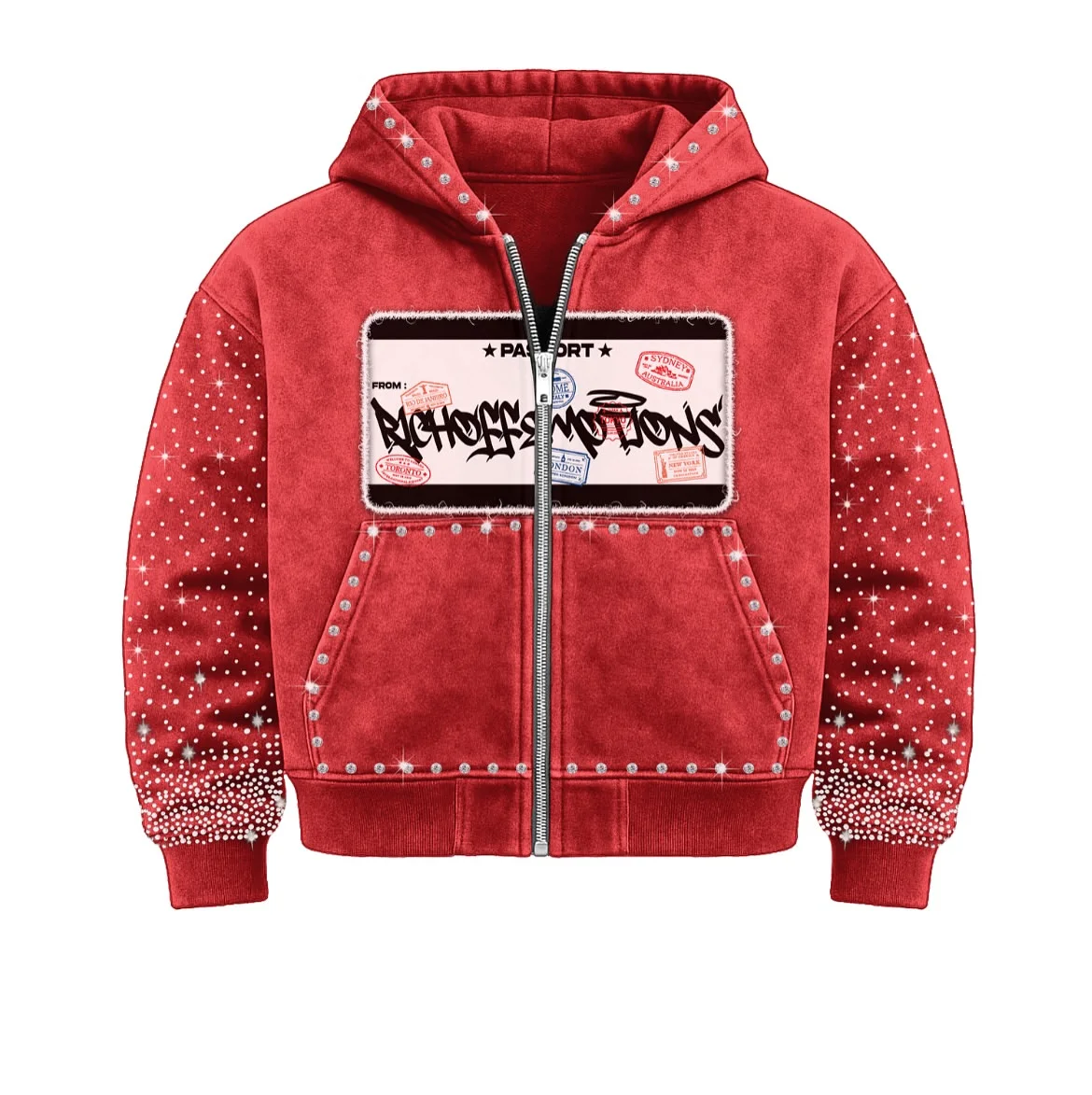 Rhinestone Molly Hoodie – Blue Hoodies & Sweatshirts - Image 10