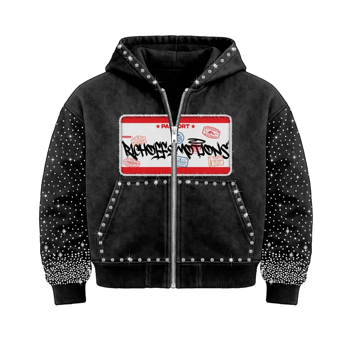 Rhinestone Molly Hoodie – Blue Hoodies & Sweatshirts - Image 9