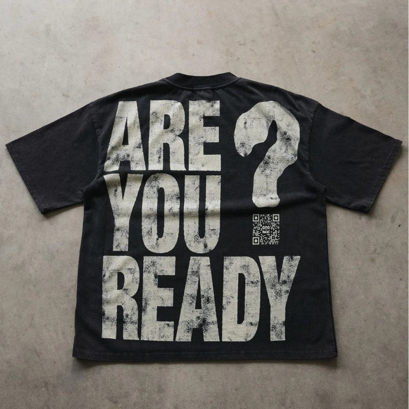 Are You Ready? Statement Tee – Black T-Shirt - Image 2