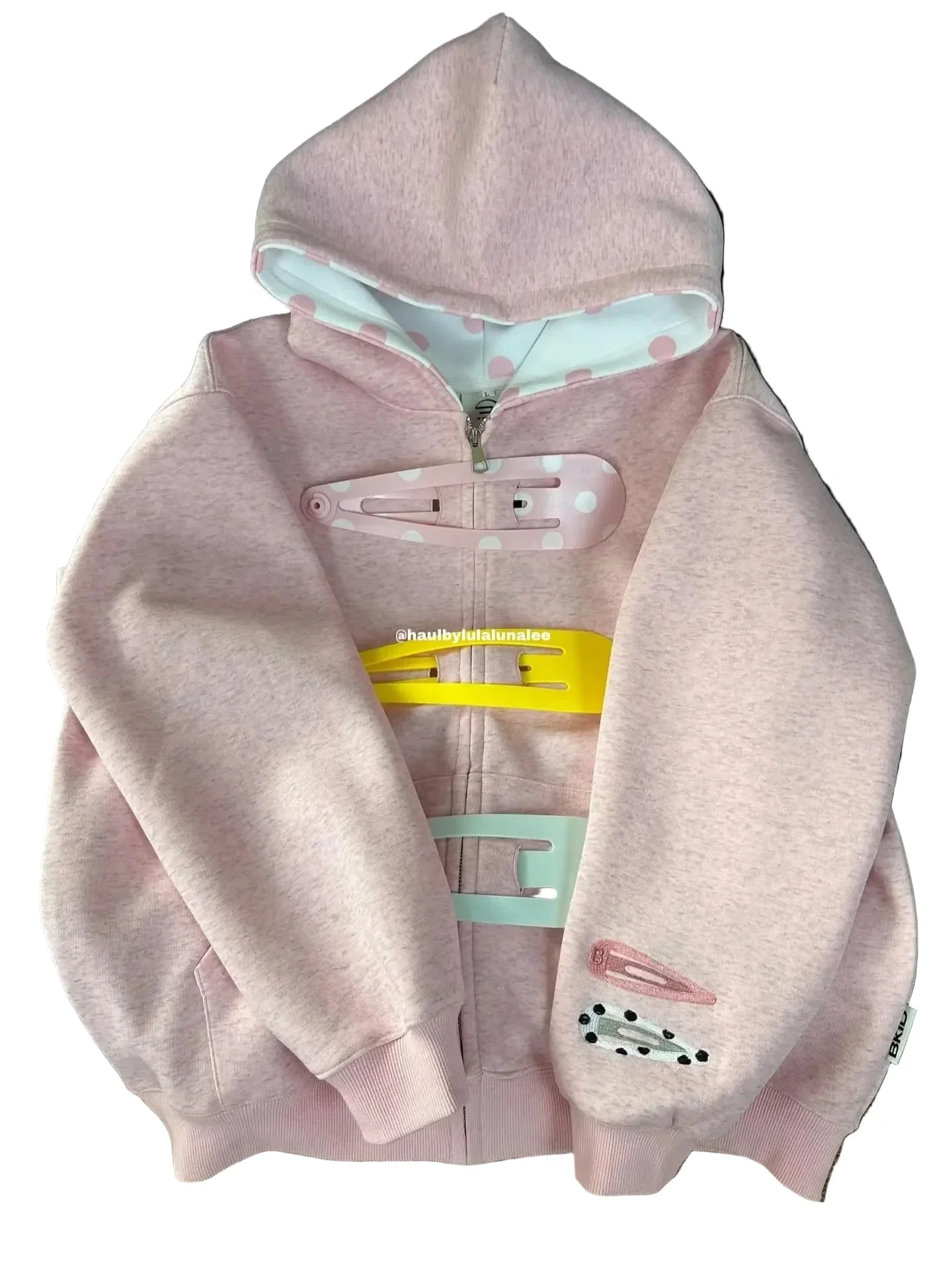 Polka Dot Splicing Hooded – Dotted Hoodies & Sweatshirts - Image 2