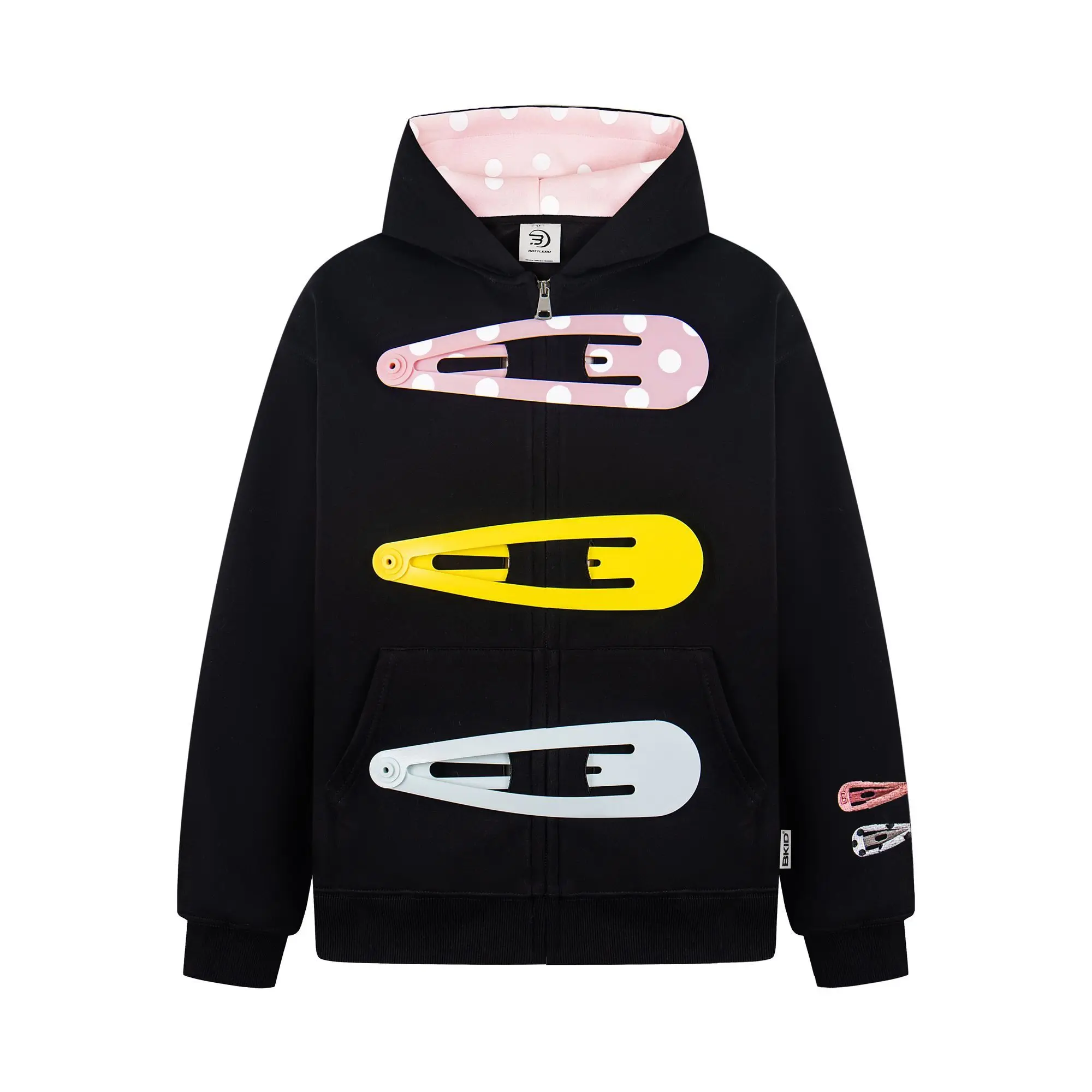 Polka Dot Splicing Hooded – Dotted Hoodies & Sweatshirts - Image 3