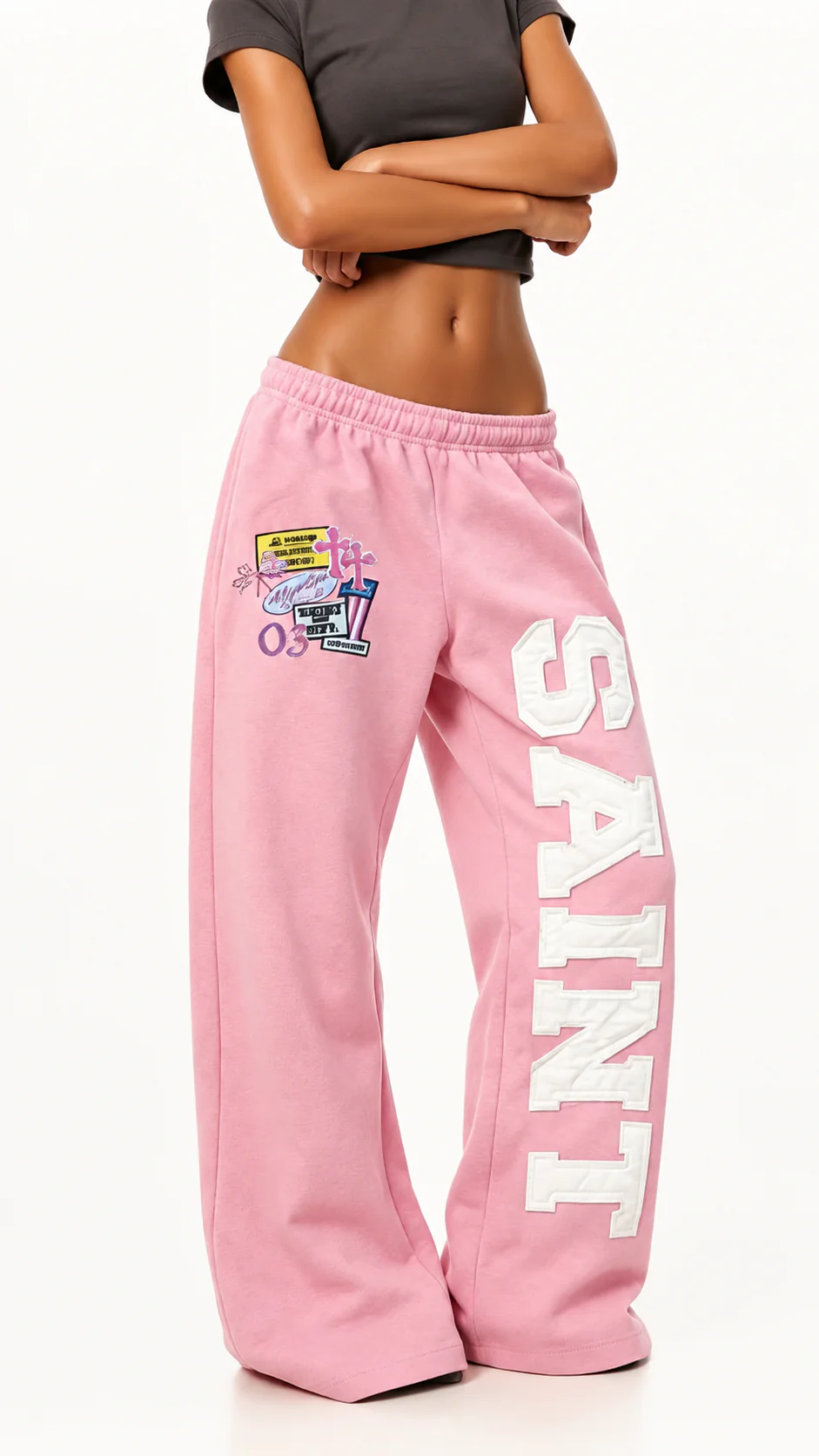 Graphic  Sweatpants – Pink Trousers & Joggers
