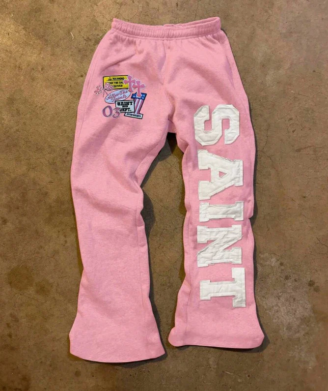 Graphic  Sweatpants – Pink Trousers & Joggers - Image 3