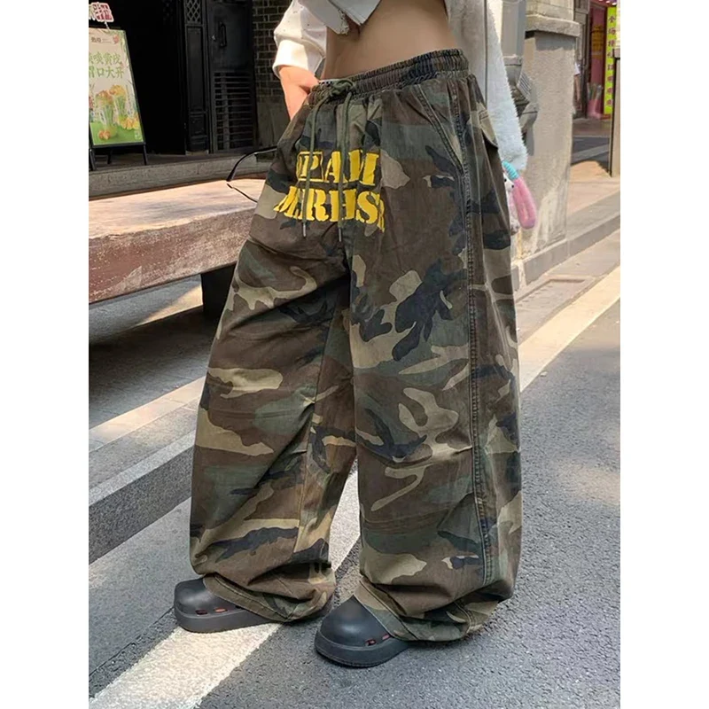 Army Green Baggy Camouflage Pants - L – Trousers & Joggers - Image 3