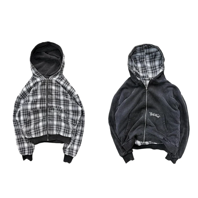 Double Zip Up Sweatshirt – Black Hoodies & Sweatshirts - Image 4