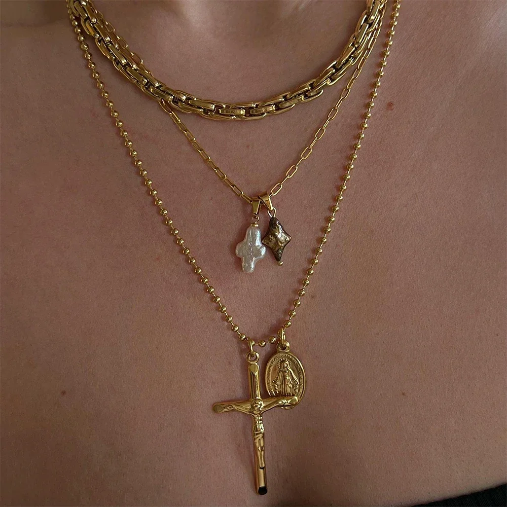 Pearl Cross Necklace