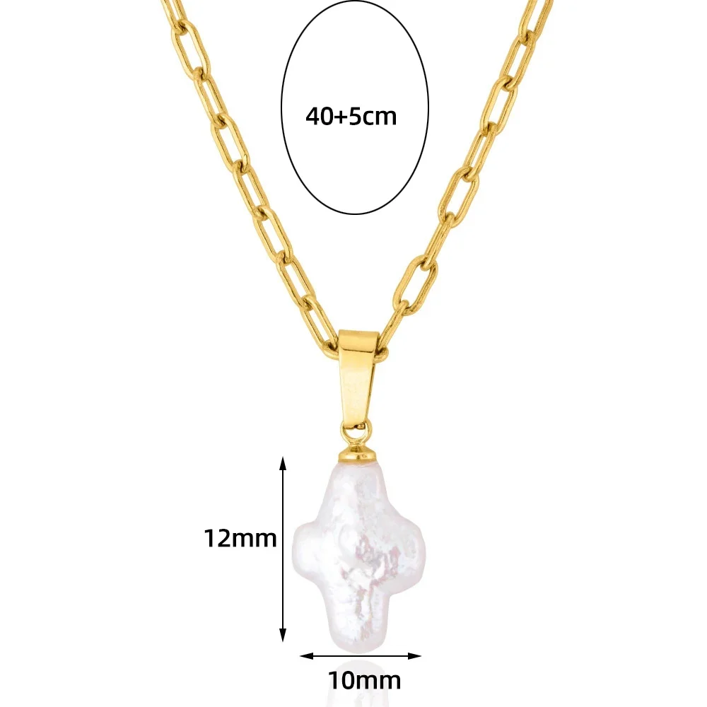 Pearl Cross Necklace - Image 5