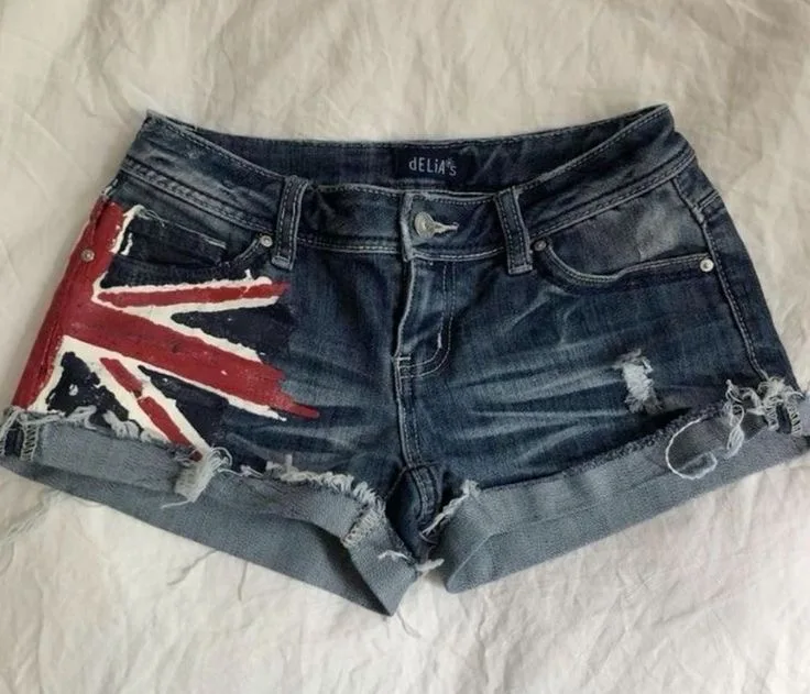 Britain Denim Shorts – Blue