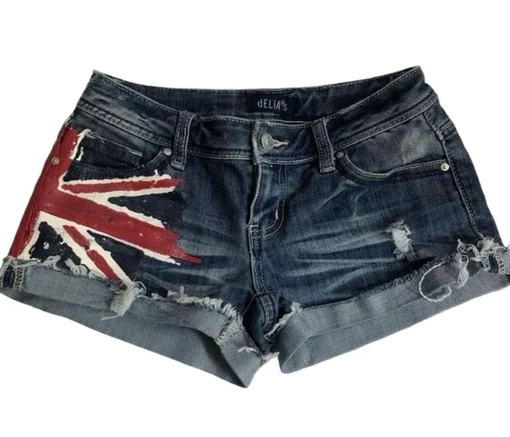 Britain Denim Shorts – Blue - Image 2