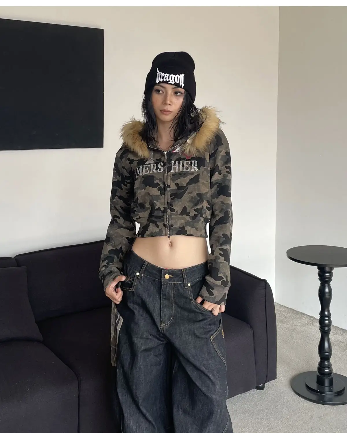 Camo Crop Hoodie – Hoodies & Sweatshirts - Image 5