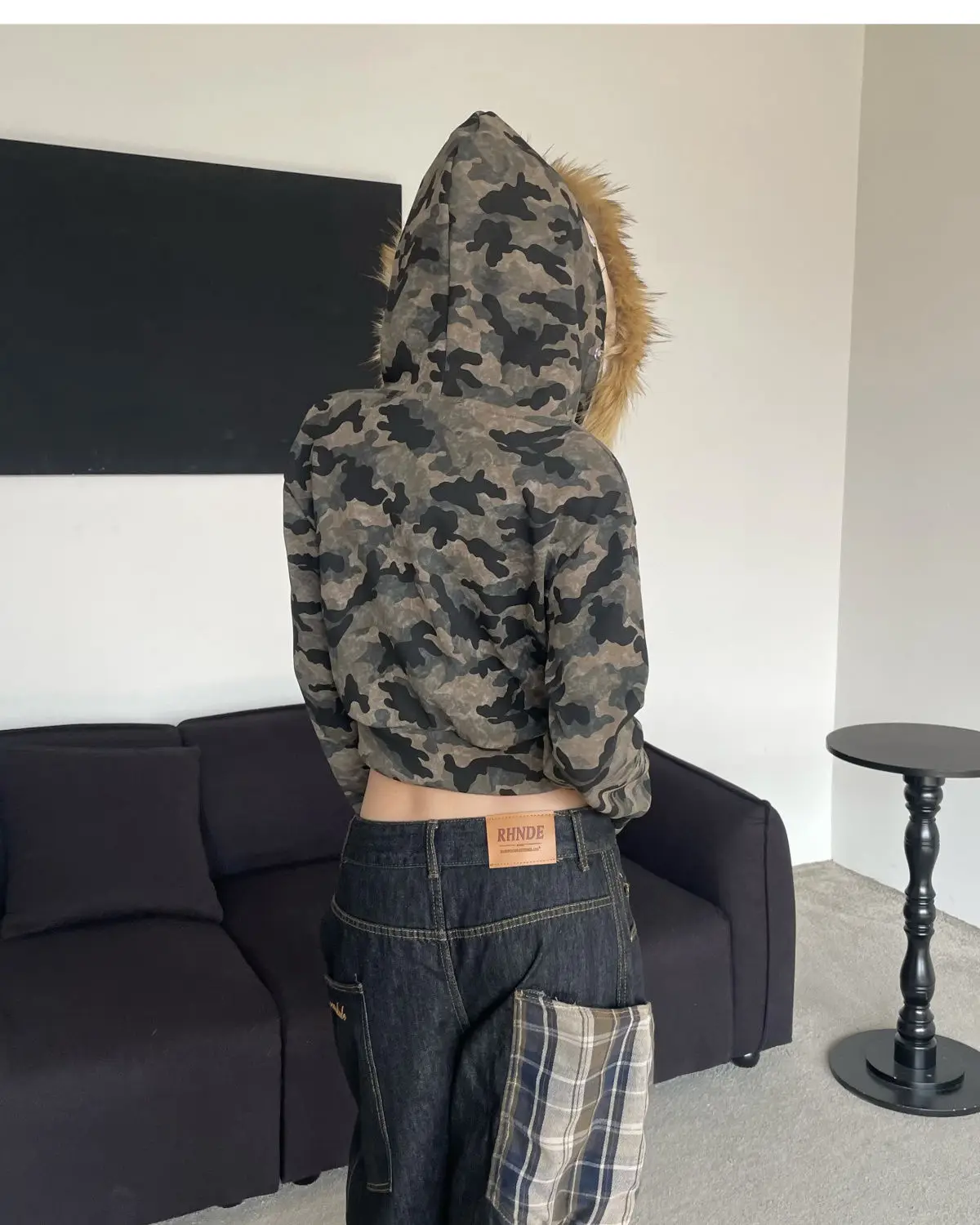 Camo Crop Hoodie – Hoodies & Sweatshirts - Image 6