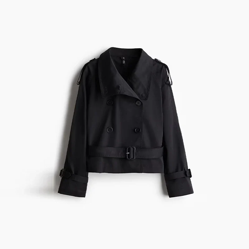 Turtleneck Trench Coat – Black Jackets - Image 3