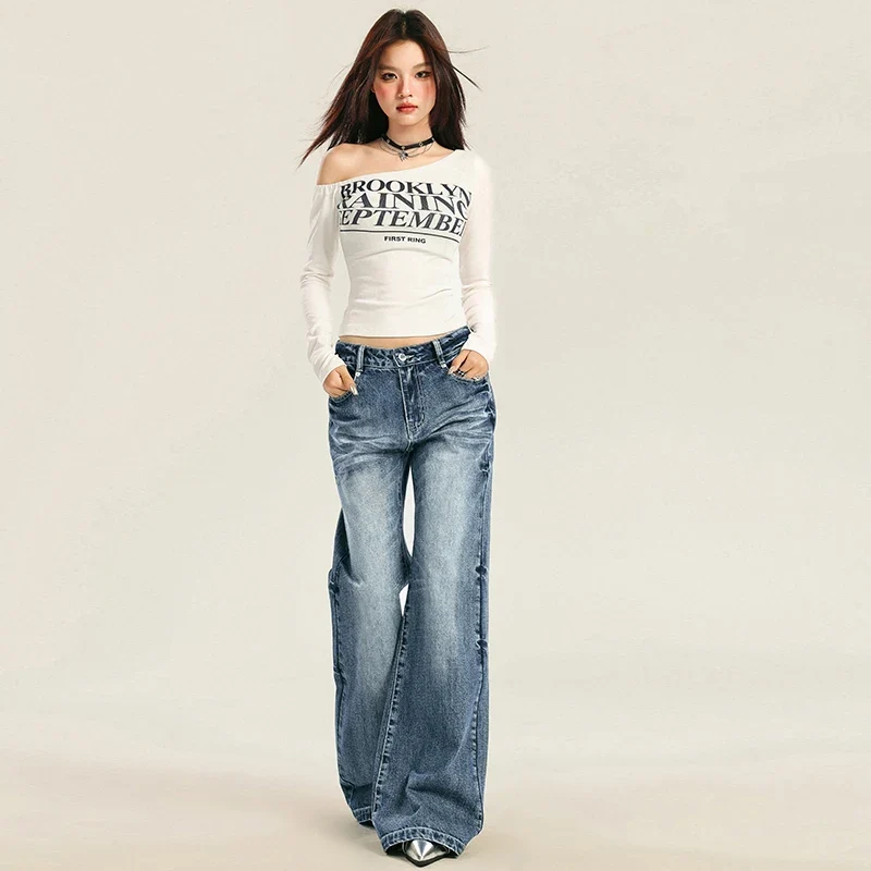 Denim Wide Leg Jeans – Blue - Image 6