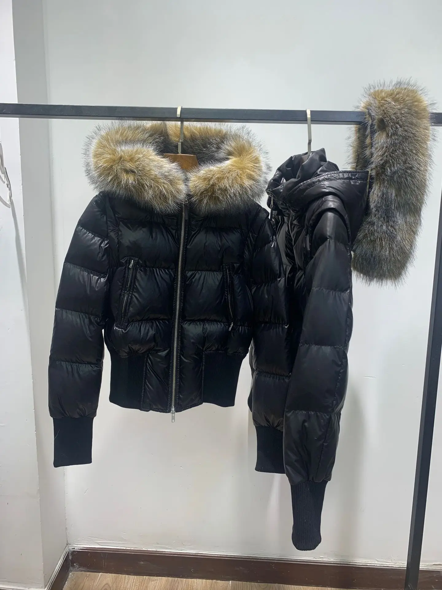 Detachable Parkas Winter Jacket – Black - Image 5