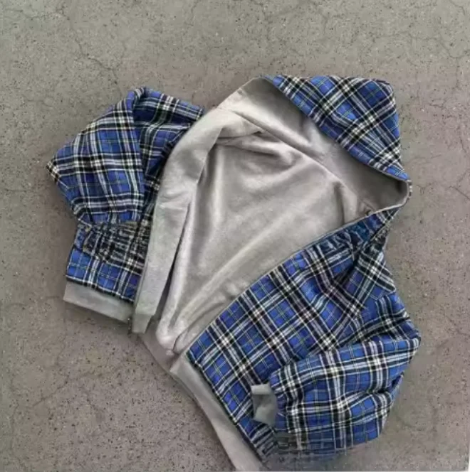 Double-Sided Plaid Hoodie – Hoodies & Sweatshirts - Image 6
