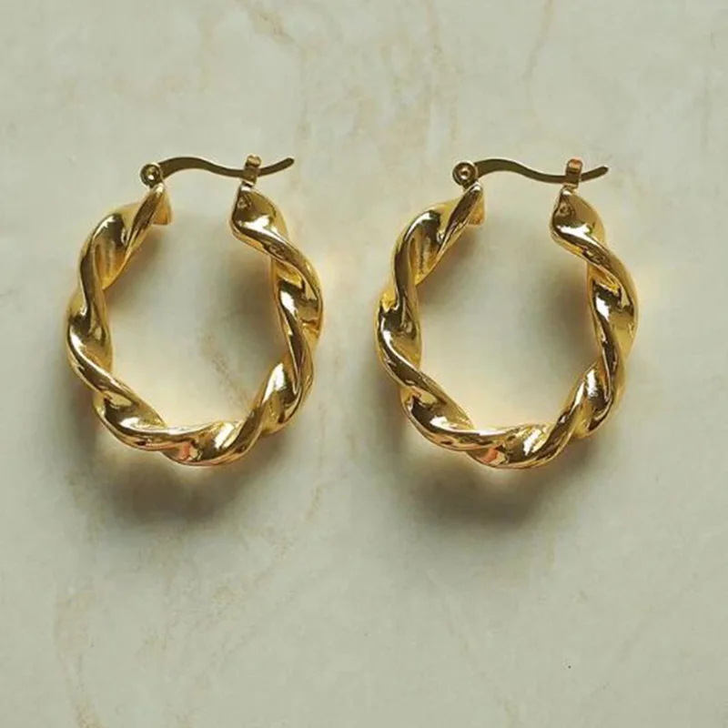 Tarnish Free 18k Gold Chunky Earrings - Image 6