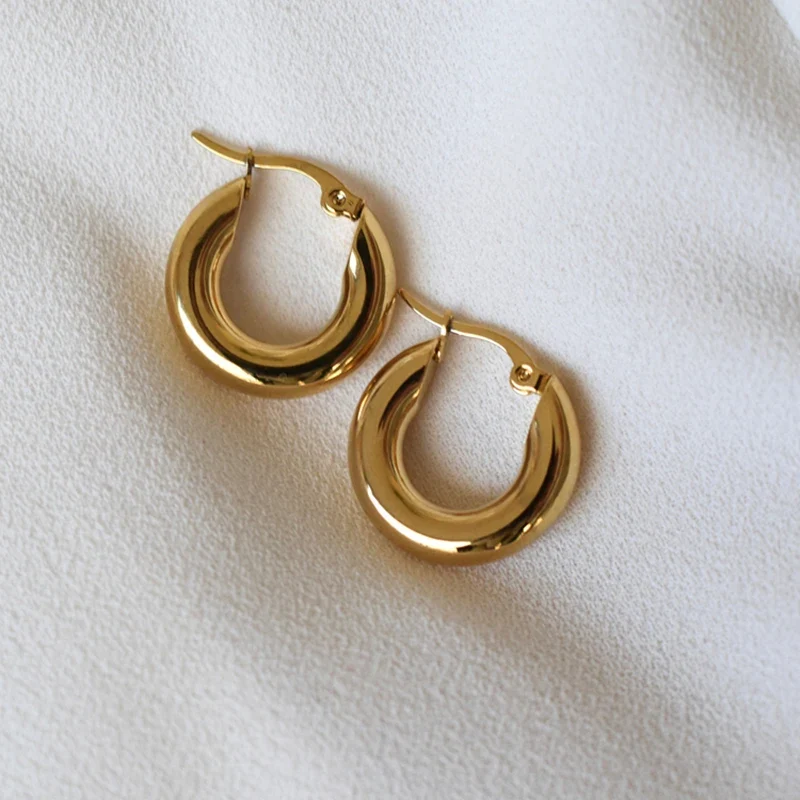 Tarnish Free 18k Gold Chunky Earrings - Image 8