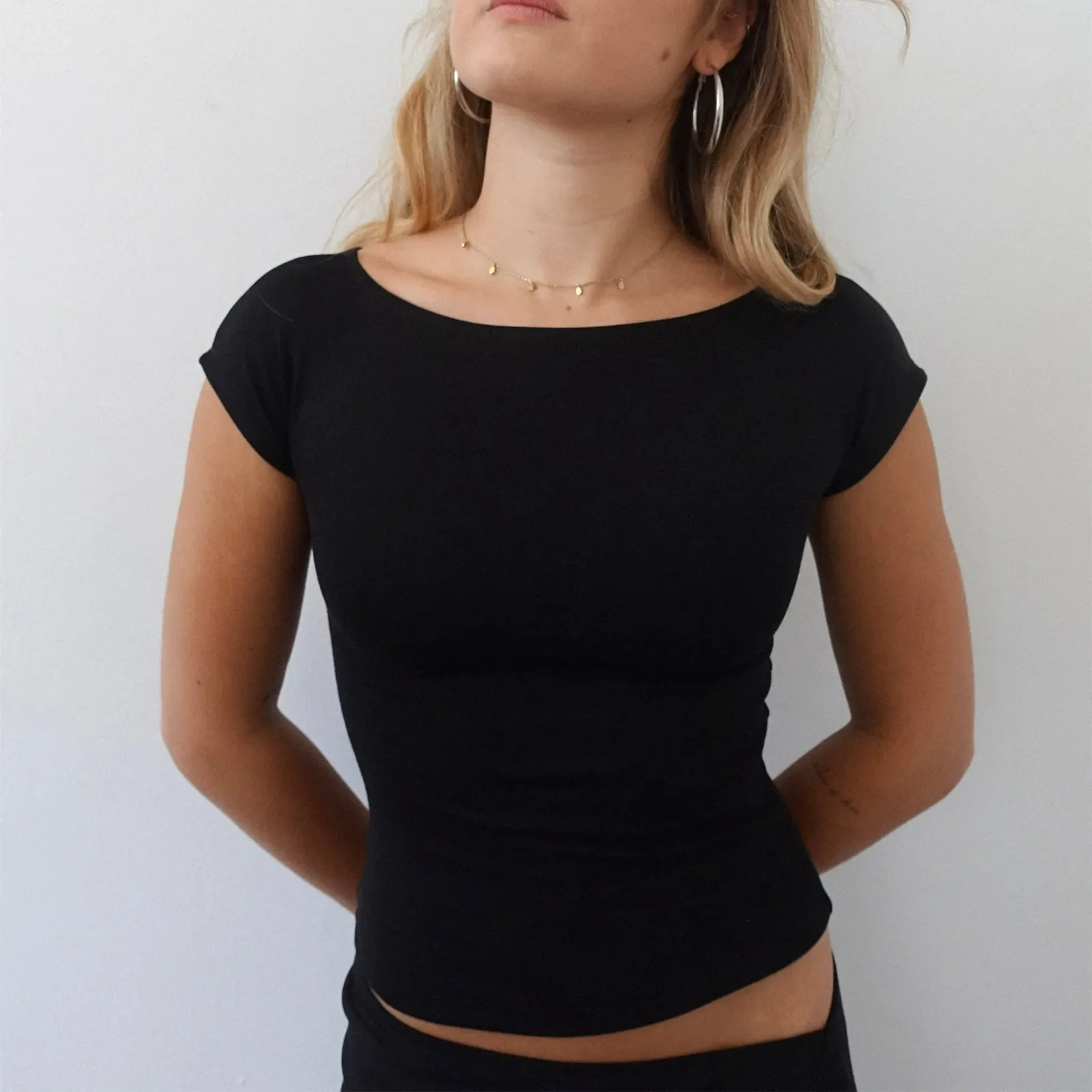 Front Cutout Top – Black - Image 5
