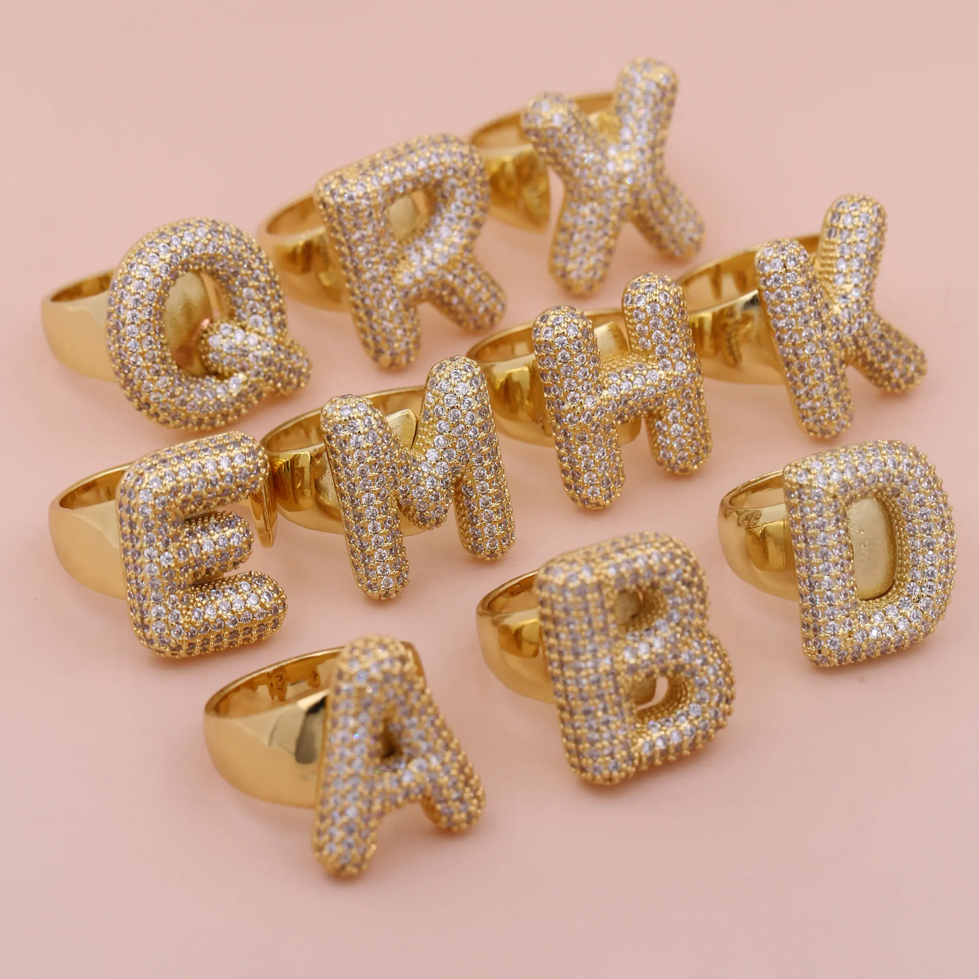 Chunky Letter Rings – Gold - Image 2