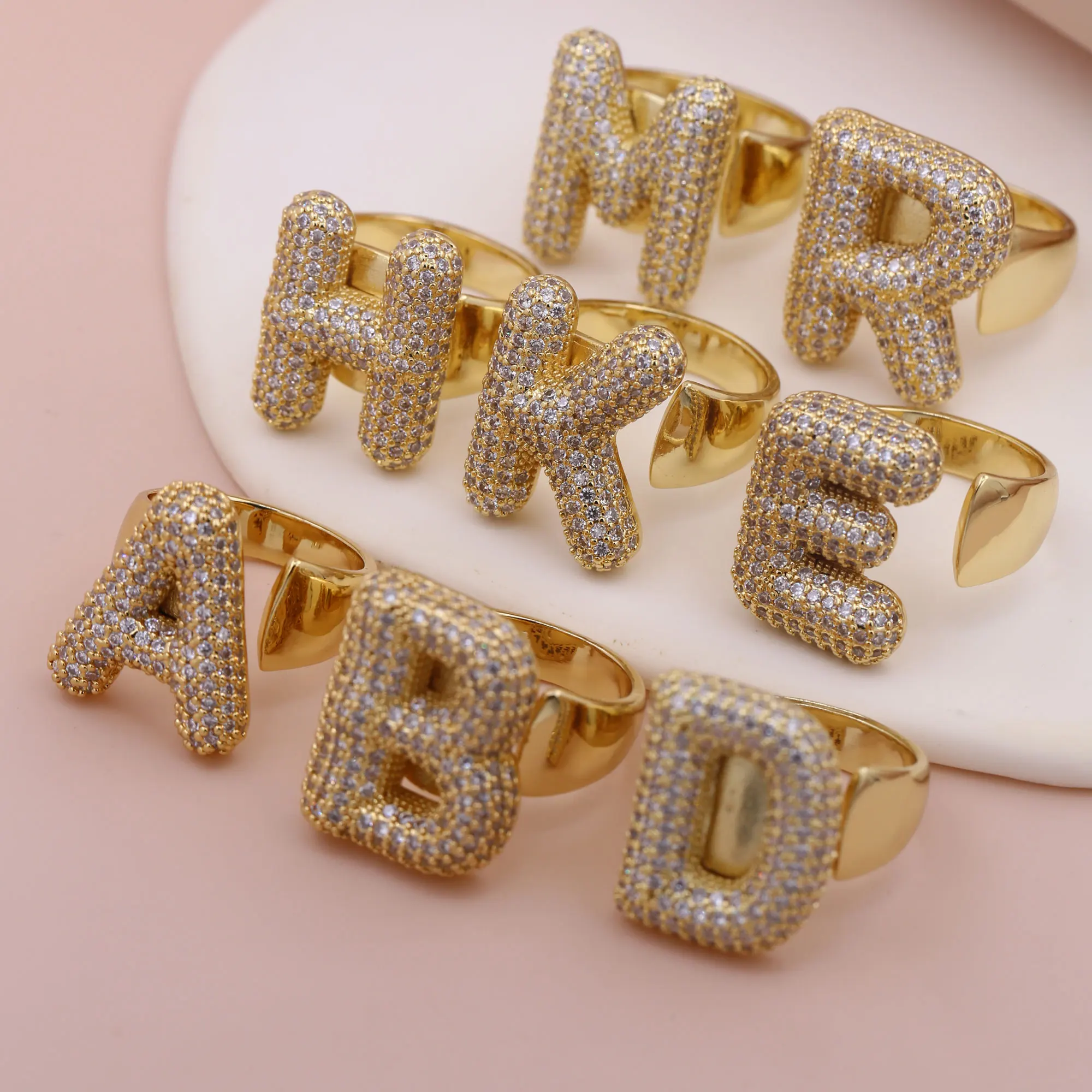 Chunky Letter Rings – Gold - Image 3