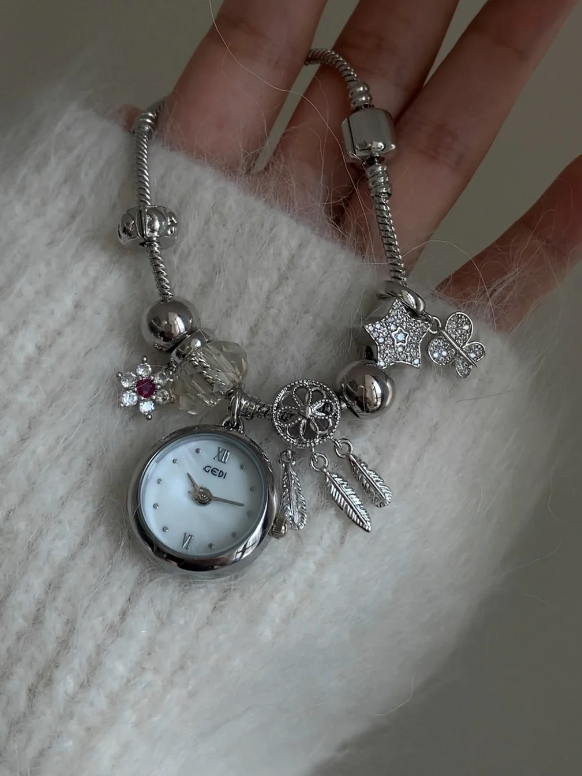 Quartz Bear Bracelet – Silver - Image 2