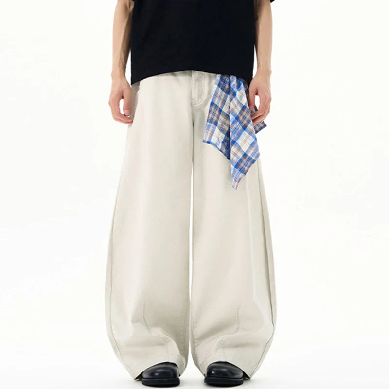 Casual Beige Wide Leg Trousers – Jeans