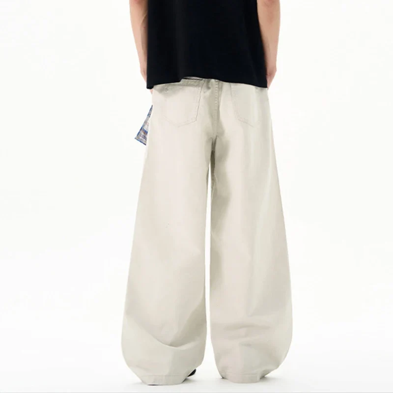 Casual Beige Wide Leg Trousers – Jeans - Image 3
