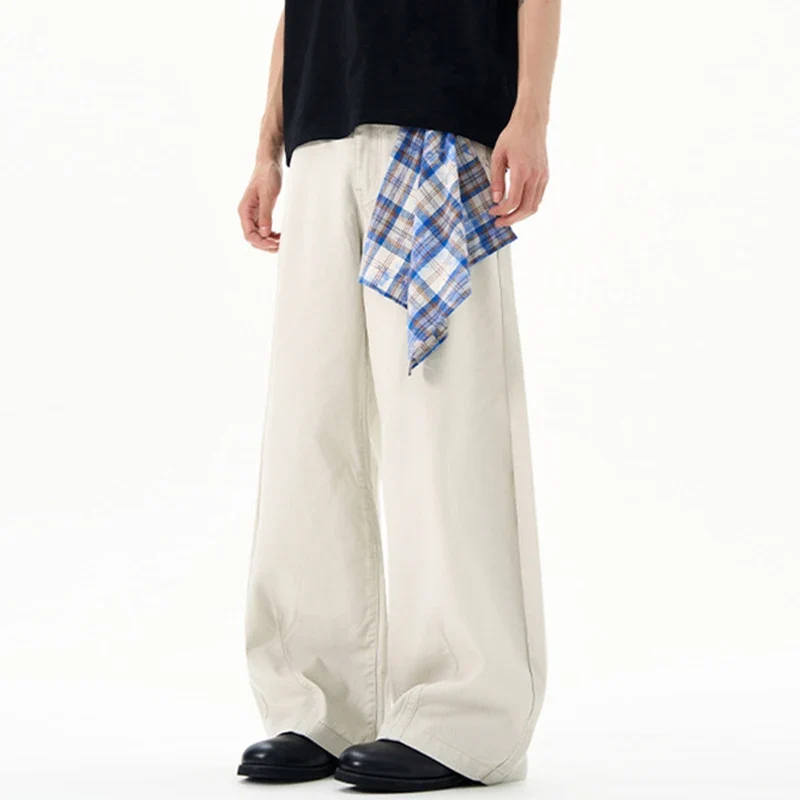 Casual Beige Wide Leg Trousers – Jeans - Image 4