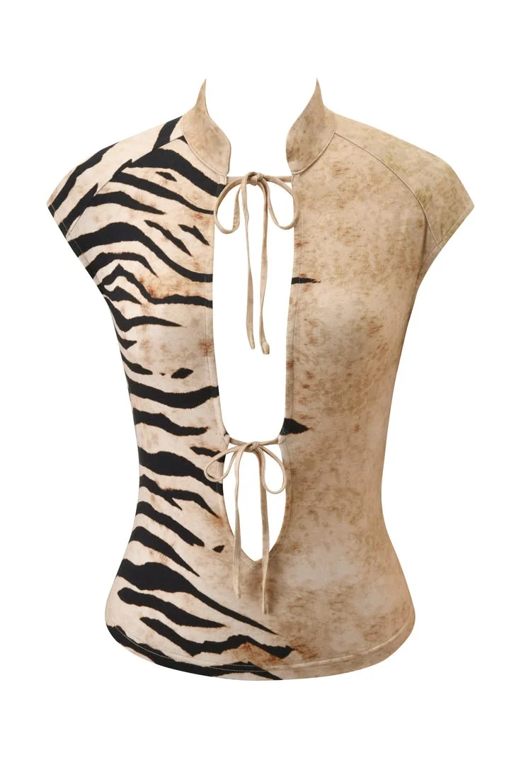 Tiger Stripes Print Tank Top - Image 4