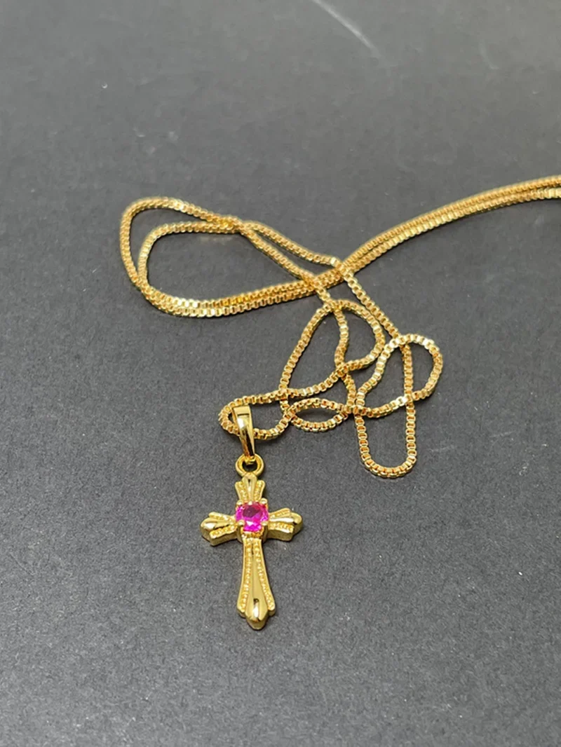 24K Gold Plating Cross Necklace - Image 4