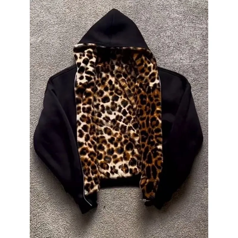 Leopard print plush zipper – Scarves