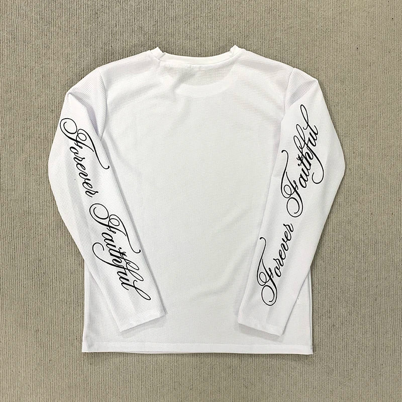 Lettered Print Long Sleeve Top – Black & White - Image 3