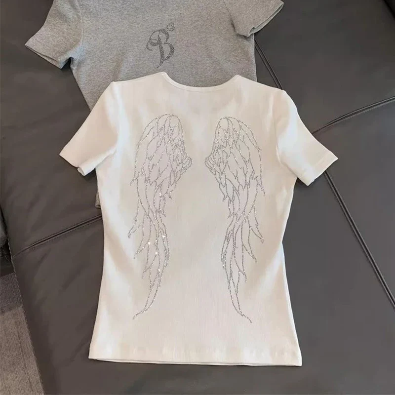 Y2K Angel Wings T Shirt – White T-Shirt