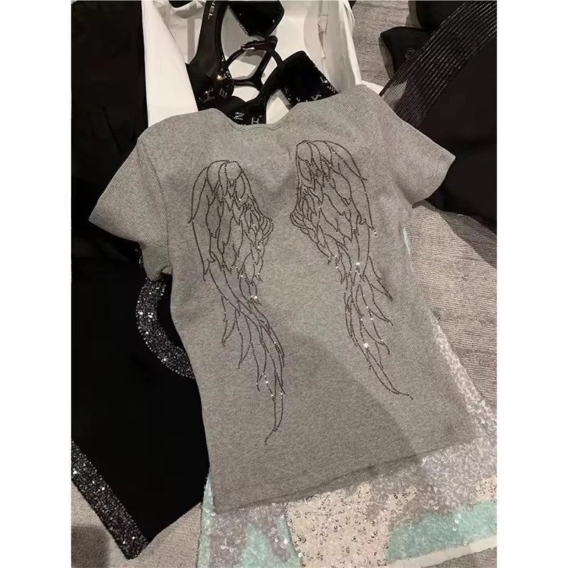 Y2K Angel Wings T Shirt – White T-Shirt - Image 5