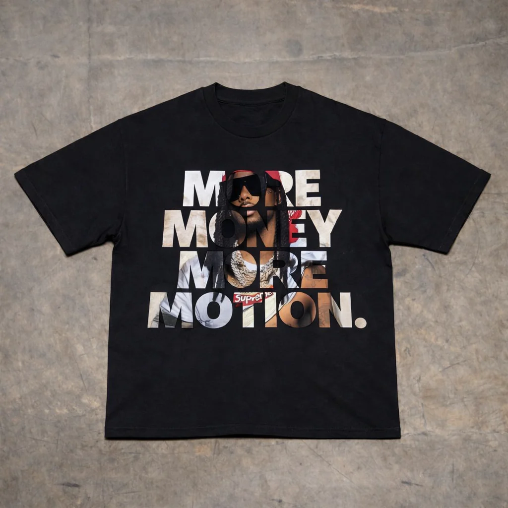 More Money More Motion Graphic T-Shirt – White