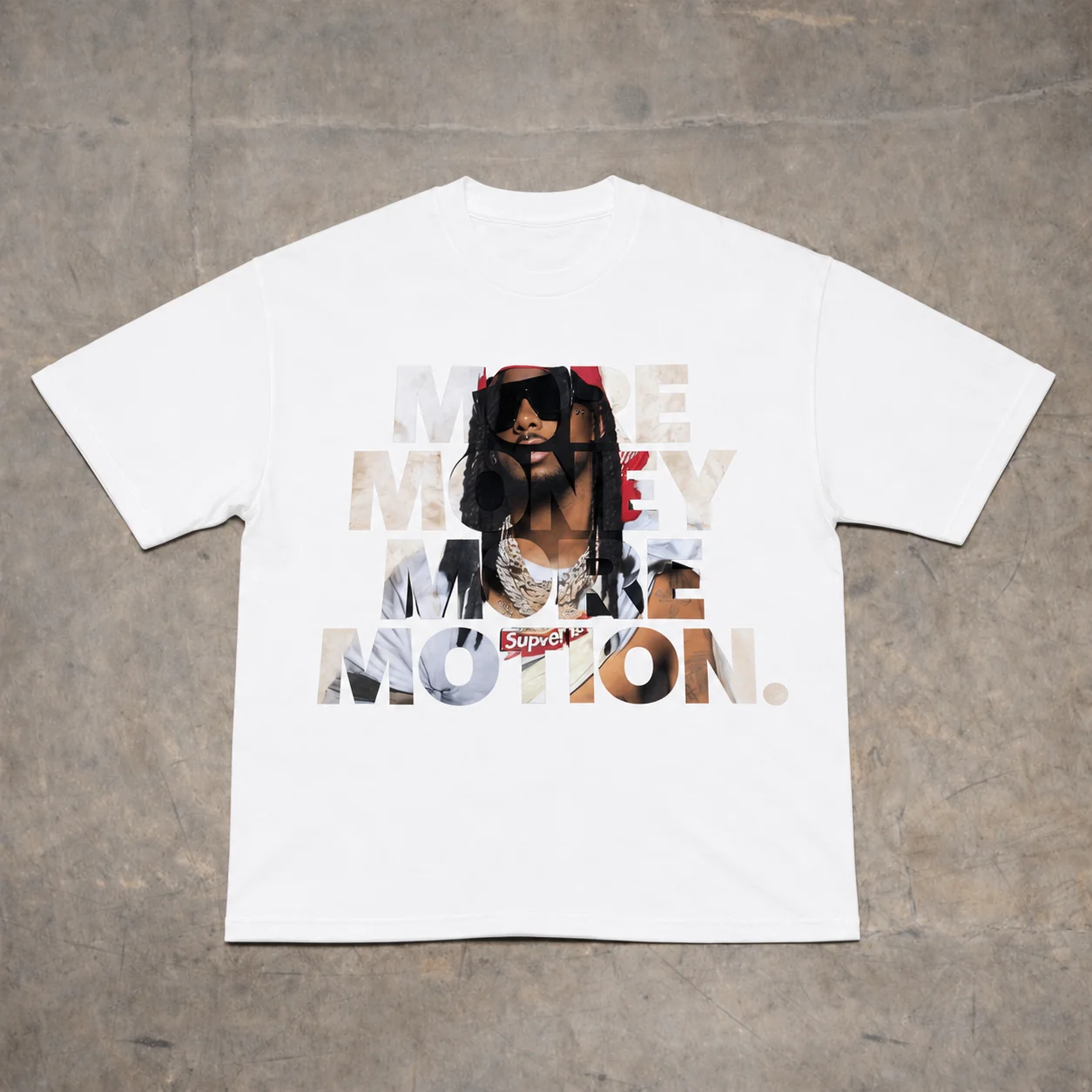 More Money More Motion Graphic T-Shirt – White - Image 2
