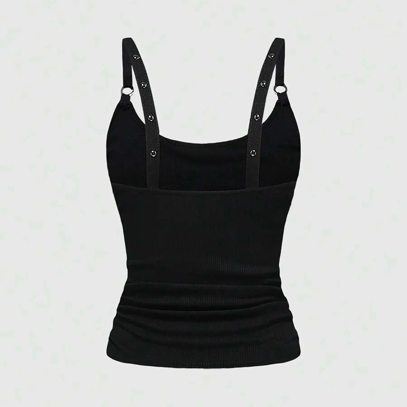 Lace Trim Cami Top – Black - Image 2