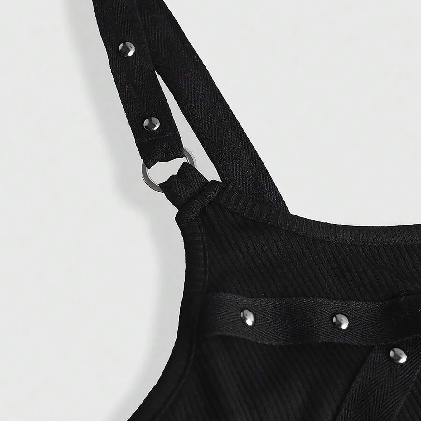 Lace Trim Cami Top – Black - Image 3