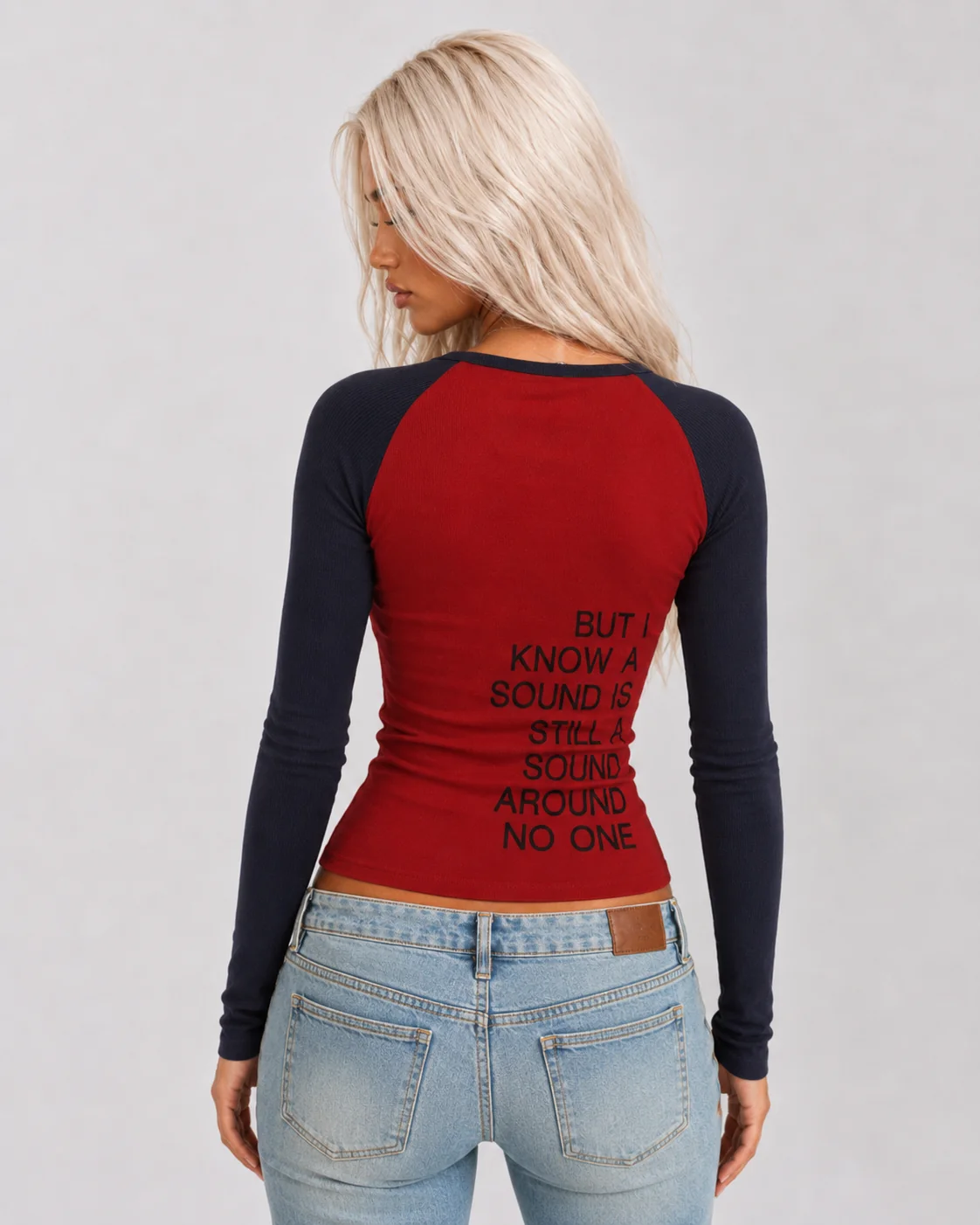 Print Long Sleeve Top – Red - Image 2