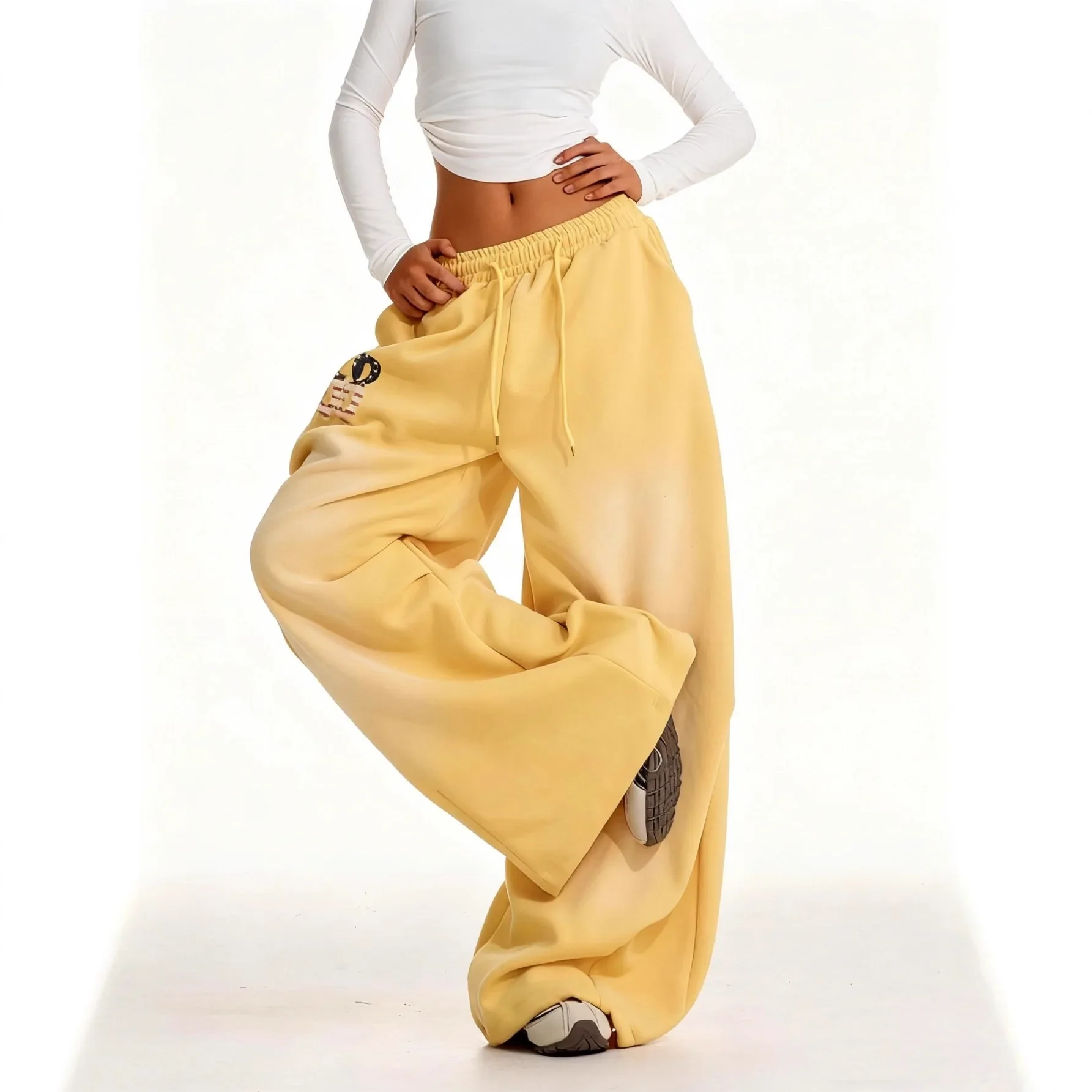 Retro Yellow Casual Sweatpants – Trousers & Joggers - Image 4