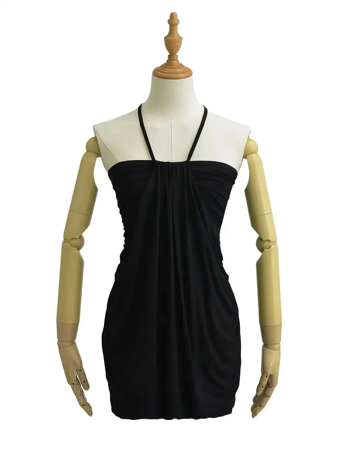 Lace Up Neck Wrap Top/Dress – Gray Dresses - Image 6