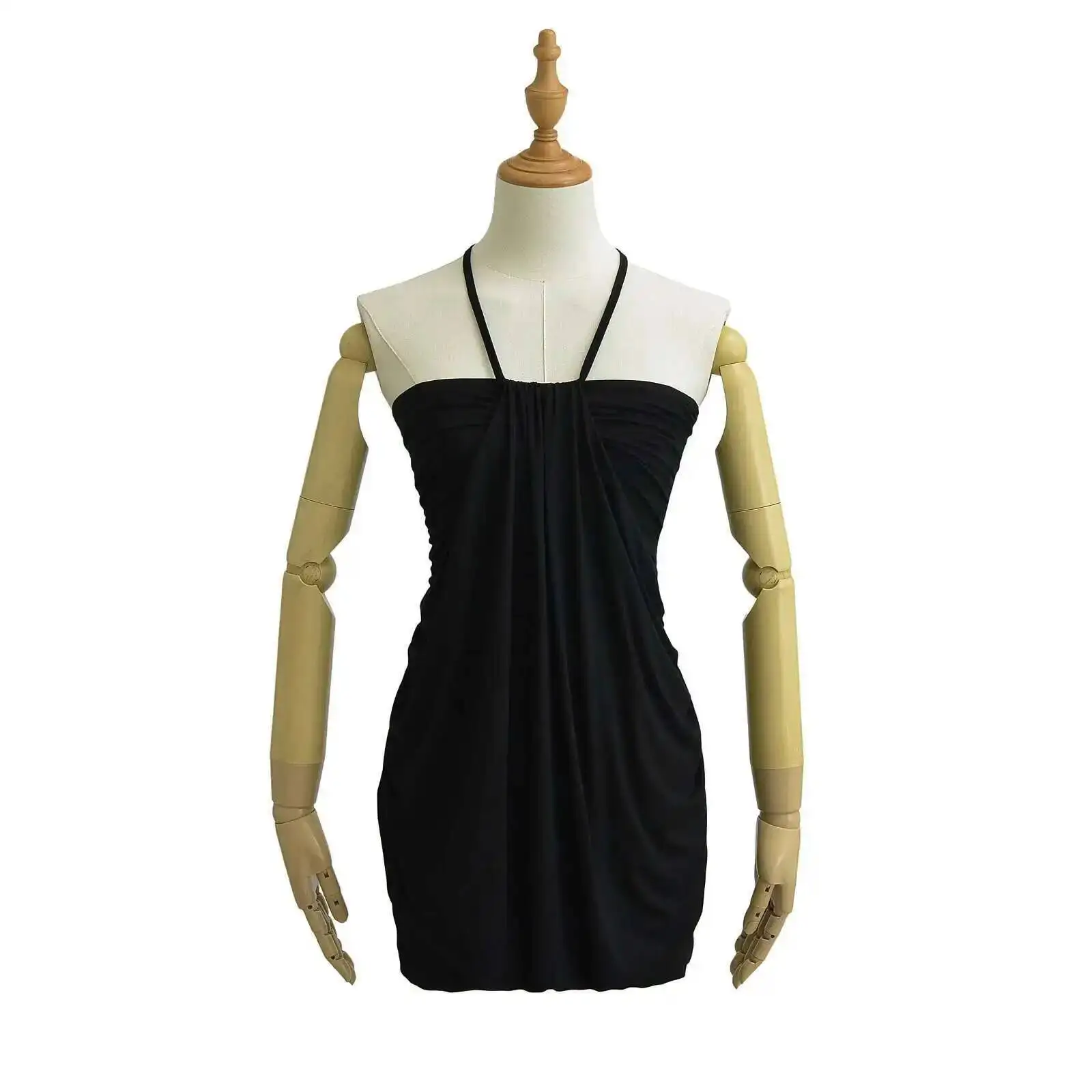 Lace Up Neck Wrap Top/Dress – Gray Dresses - Image 7