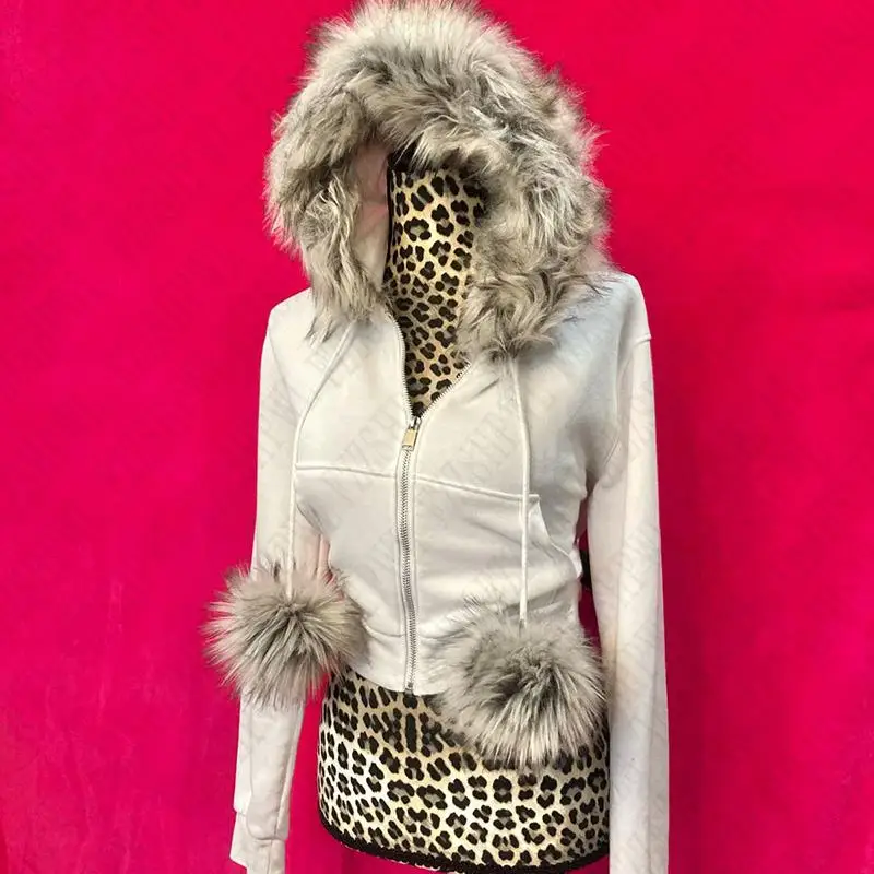Faux Fur Collar Camouflage Jacket - Image 5