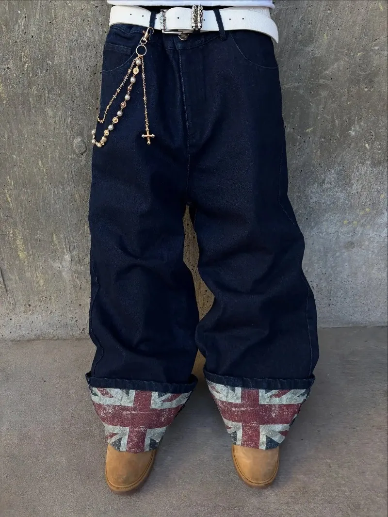 UK Flag Baggy Jeans – Blue - Image 10