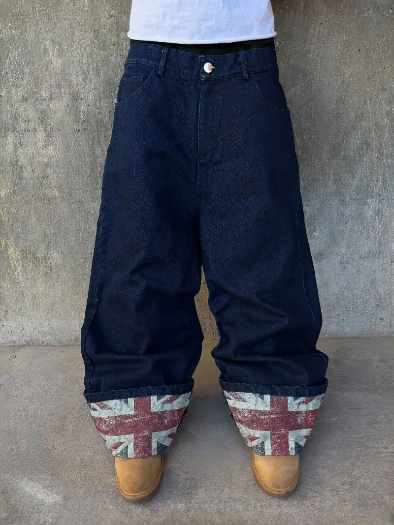 UK Flag Baggy Jeans – Blue - Image 9
