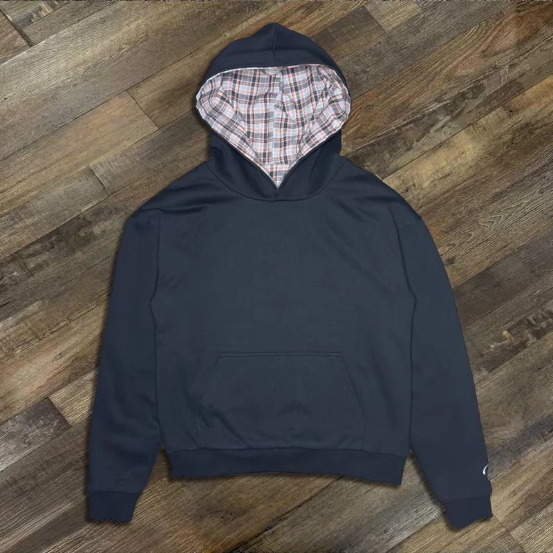 Plaid Print Loose Hoodie – Hoodies & Sweatshirts - Image 3