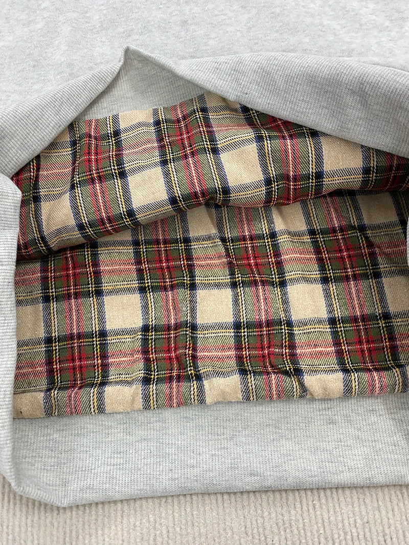 Plaid Print Loose Hoodie – Hoodies & Sweatshirts - Image 6